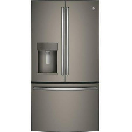 GE - 27.7 Cu. Ft. French Door-in-Door Refrigerator with External Water & Ice Dispenser - Fingerprint resistant slate