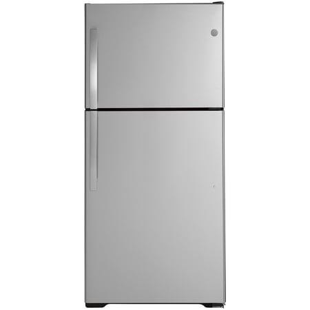 GE - 19.2 Cu. Ft. Top-Freezer Refrigerator - Stainless steel