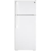 GE GTE18DTNRWW 28 Energy Star Qualified Top Freezer Refrigerator with 17.52 cu. ft. Capacity, LED Lighting, Adjustable Wire Shelves and Upfront Temperature Controls in White
