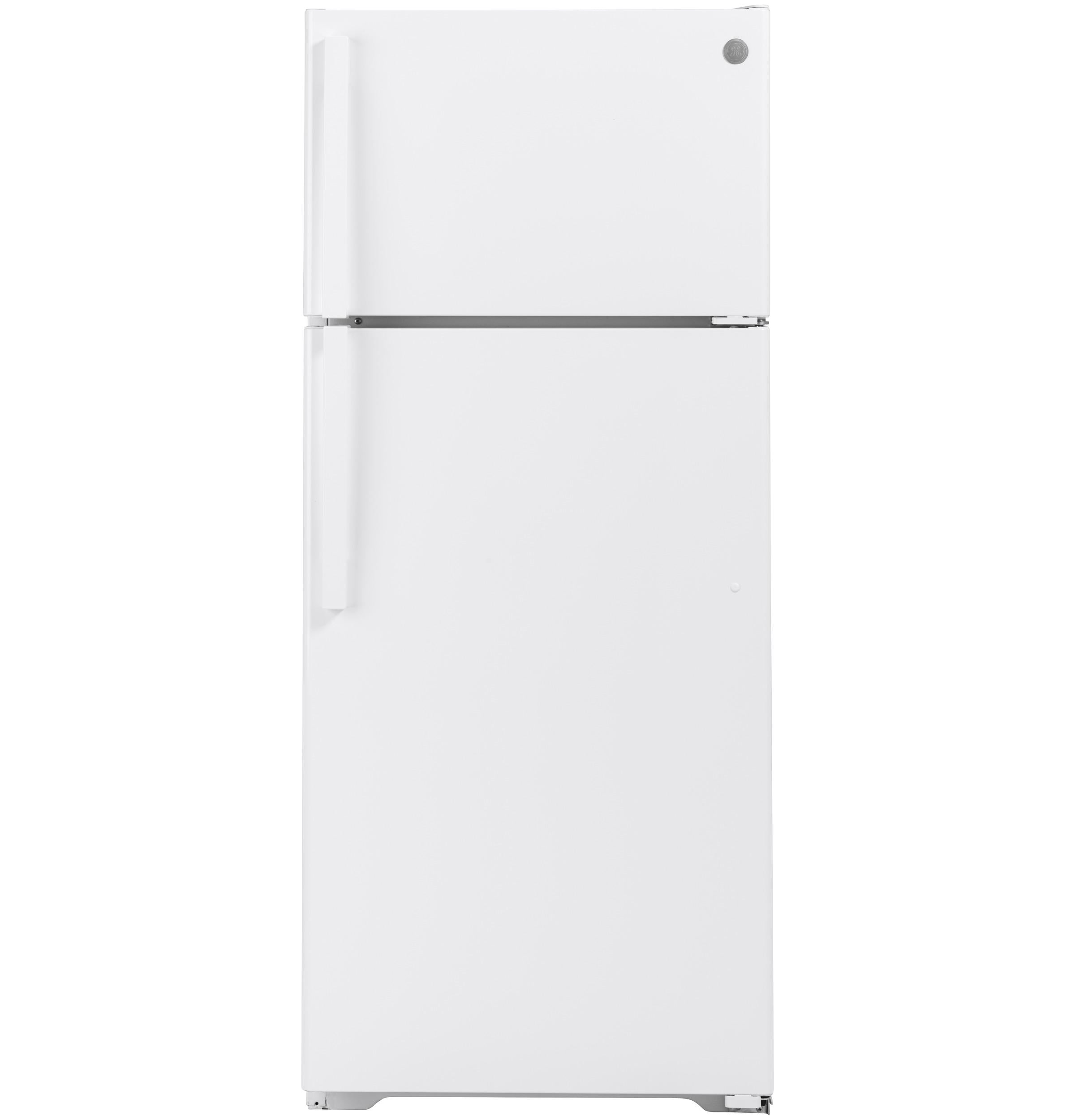 White 28-Inch Top Freezer Refrigerator with Glass Shelves
