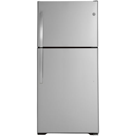 GE - 19.2 Cu. Ft. Top-Freezer Refrigerator - Stainless steel