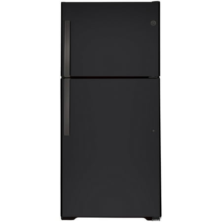 GE - 21.9 Cu. Ft. Garage-Ready Top-Freezer Refrigerator - Black Slate