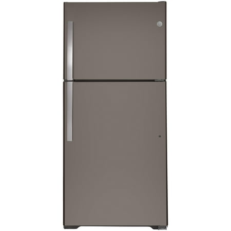 GE - 21.9 Cu. Ft. Garage-Ready Top-Freezer Refrigerator - Slate