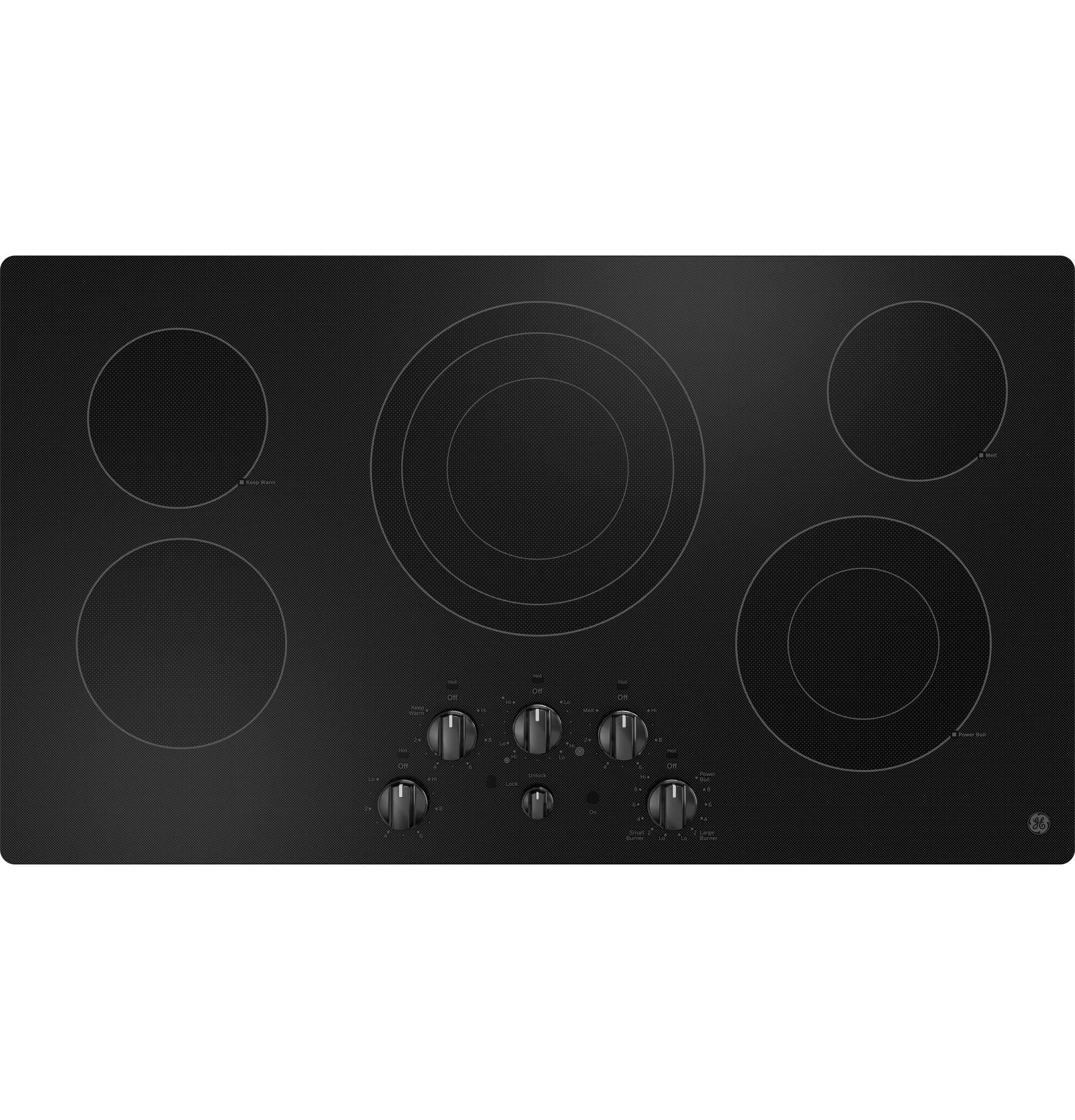 36.13" Black Electric Cooktop with 5 Burners