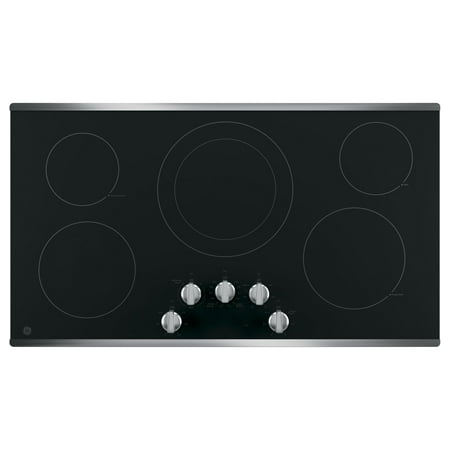 GE - 36" Built-In Electric Cooktop - Stainless Steel