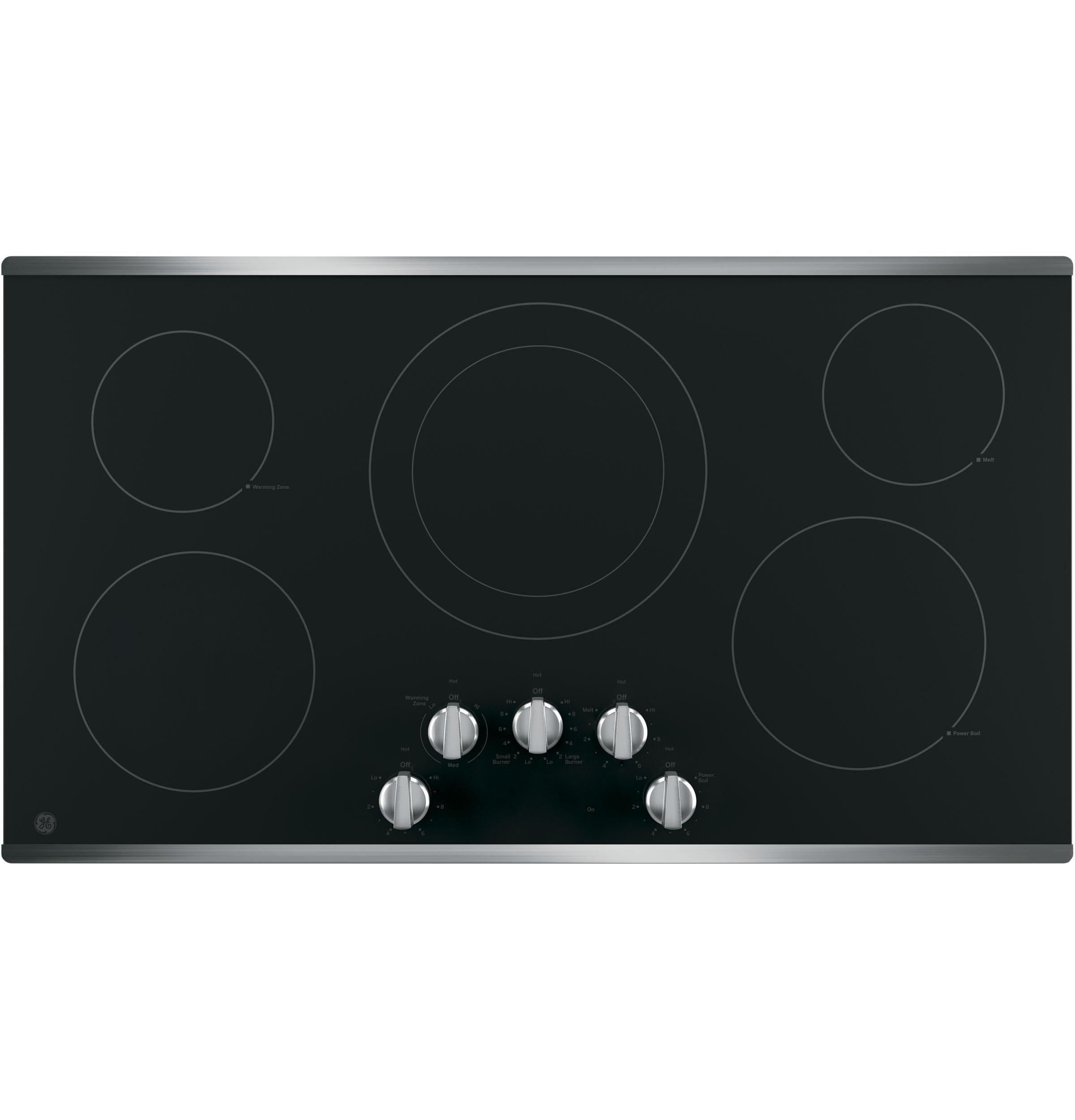 GE® 36" Built-In Knob Control Electric Cooktop, Model JP3036SLSS, Color Stainless Steel