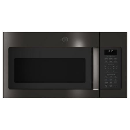 GE - 1.7 Cu. Ft. Over-the-Range Microwave - Black Stainless Steel