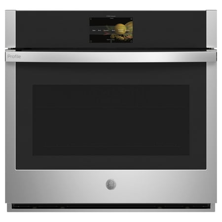 GE Profile - 30" Smart Built-In Single Electric Convection Wall Oven with Air Fry & In-Oven Camera - Stainless Steel