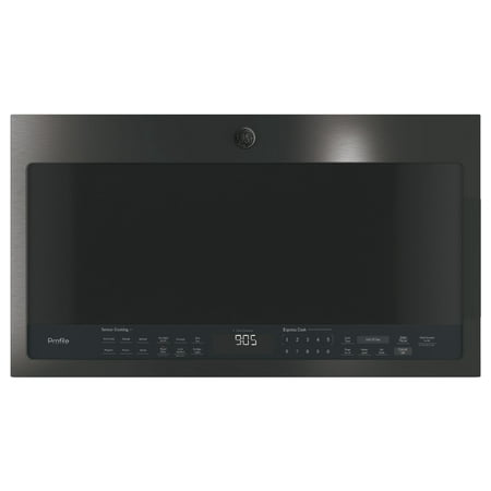 GE Profile - 2.1 Cu. Ft. Over-the-Range Microwave with Sensor Cooking - Black stainless steel
