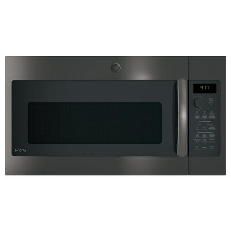 GE Profile - 1.7 Cu. Ft. Convection Over-the-Range Microwave with Sensor Cooking - Black stainless steel