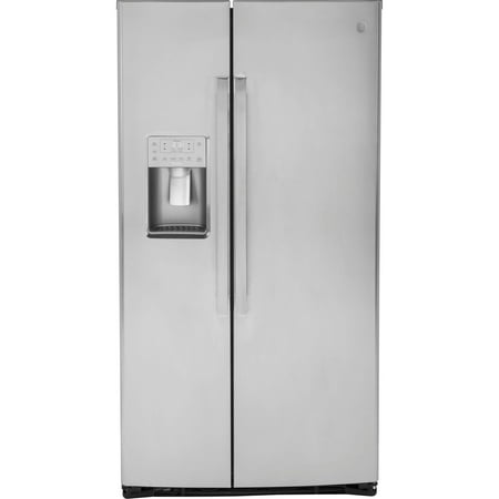 GE Profile - 21.9 Cu. Ft. Side-by-Side Counter-Depth Refrigerator with LED Lighting - Stainless steel