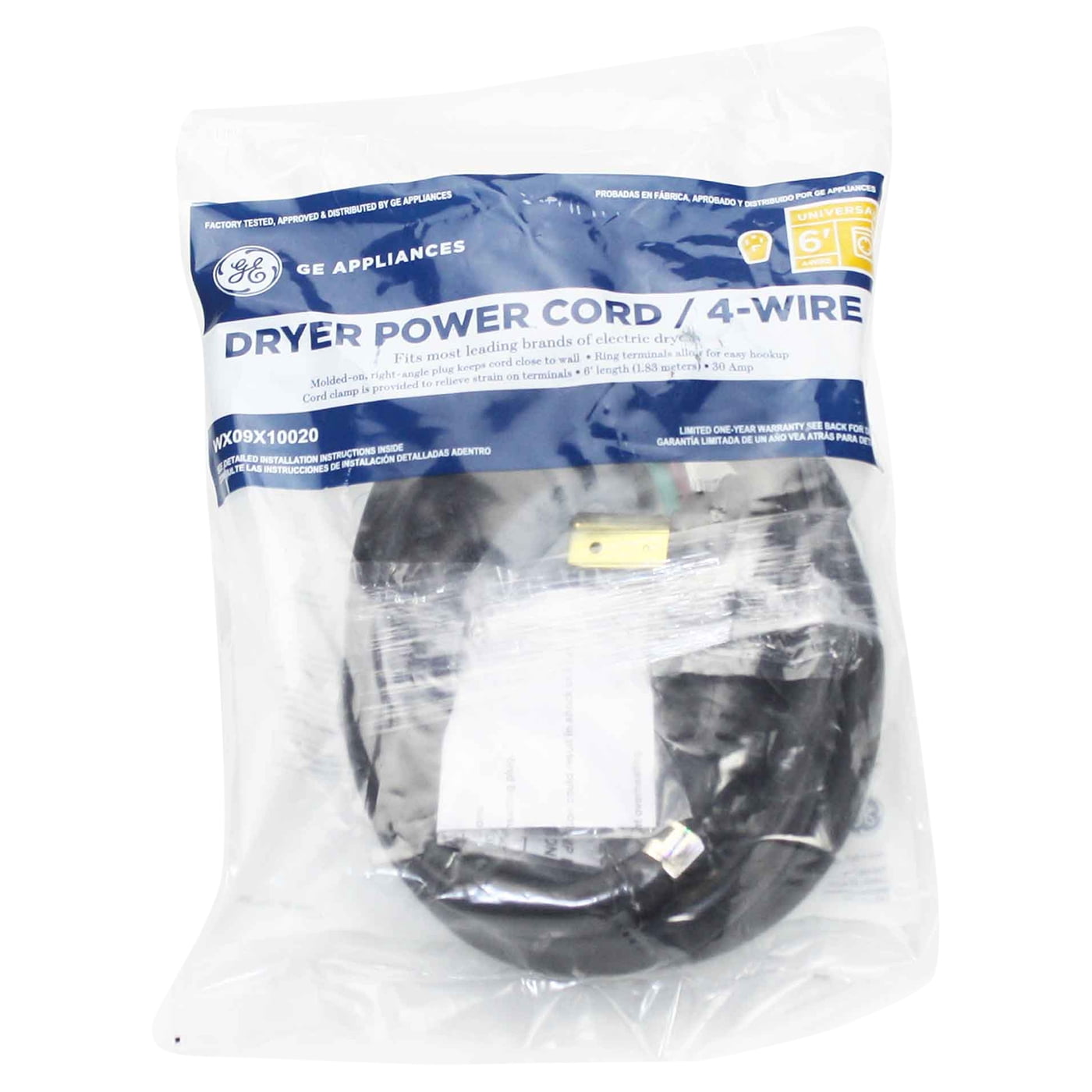 GE  Consumer & Industrial WX09X10020DS 6 ft. 4-Prong 30 Amp Dryer Cord