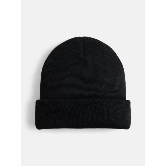 George Men's Knit Cuffed Beanie Hat, Black