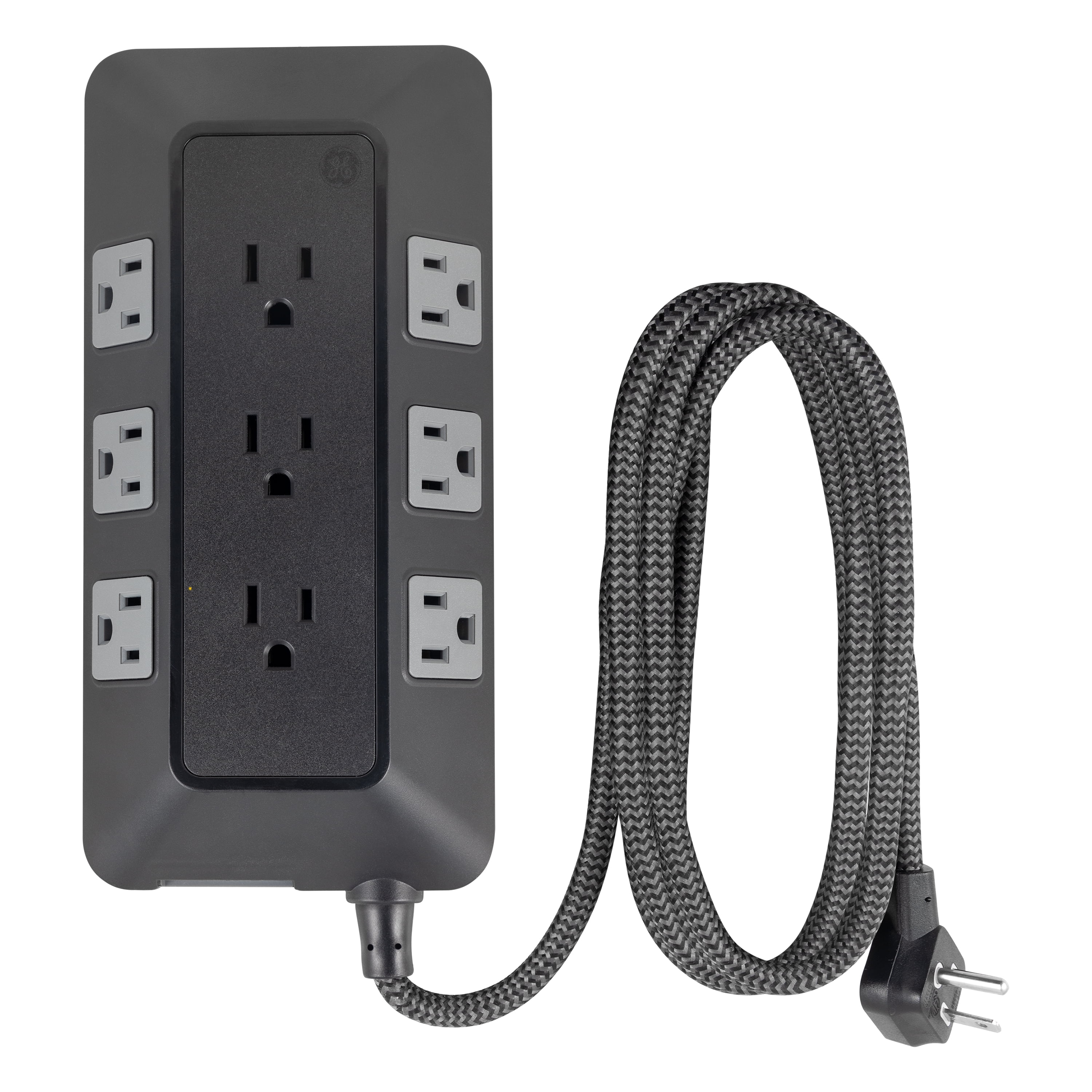 GE 6-Outlet Grounded Power Strip with 12 ft. Long Extension Cord