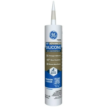 GE Advanced Silicone Window & Door Sealant, Pack of 1, Almond 10.1 fl oz Cartridge