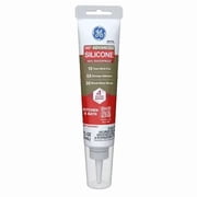 GE Advanced Silicone Kitchen & Bath Sealant, 1, White 2.8 oz Squeeze Tube