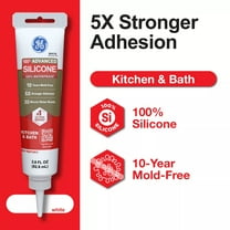GE Advanced Silicone Kitchen & Bath Sealant, Pack of 1, White 2.8 fl oz Tube
