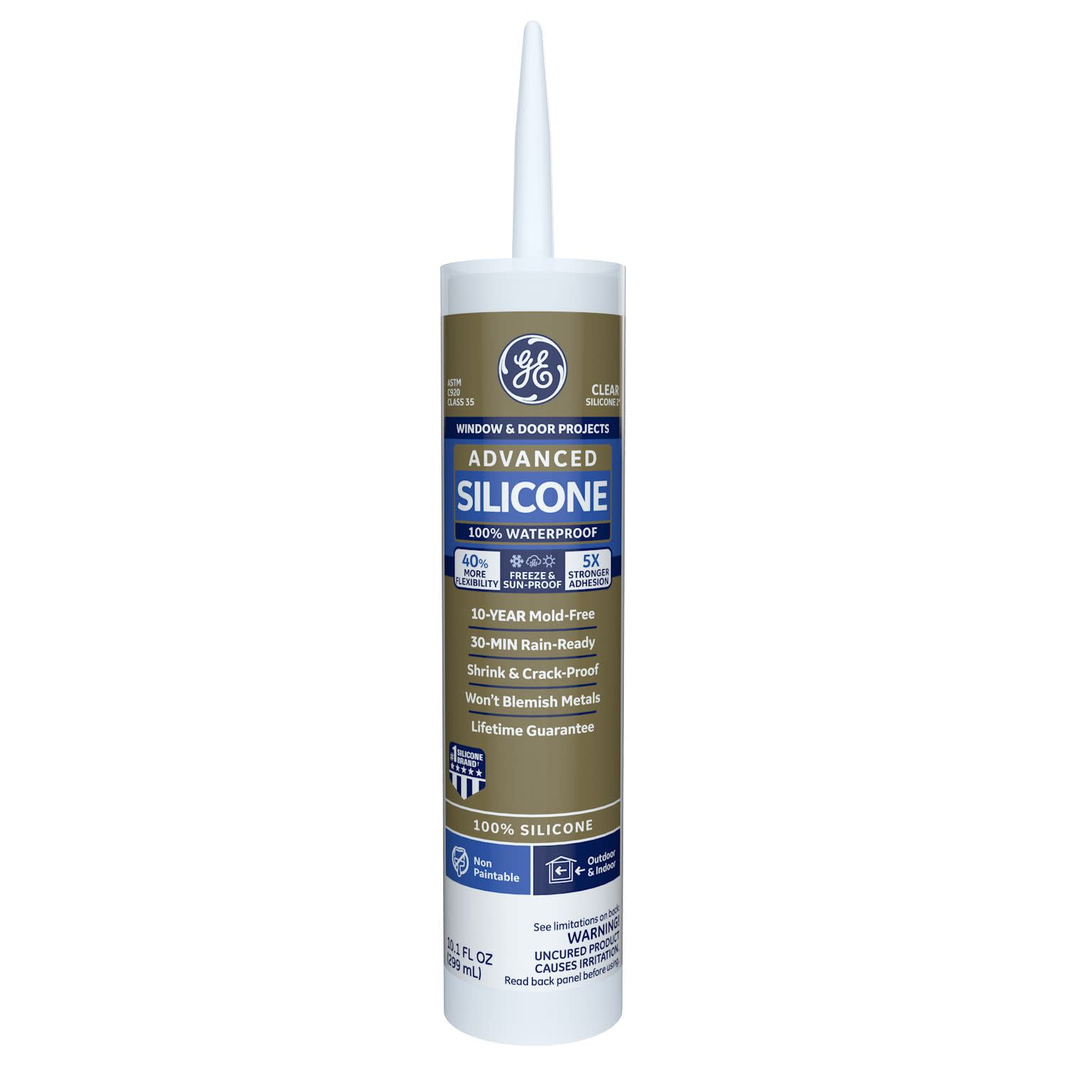 Clear 10.1 oz Silicone Window and Door Sealant Caulk