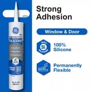 GE Silicone 1 All Purpose Sealant Window & Door, Pack of 1, White 10.1 fl oz Cartridge