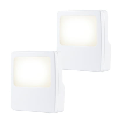 GE Always-on LED Plug-in Night Light, 2-Pack, Soft White Glow, 6.5 in, 3.63 in