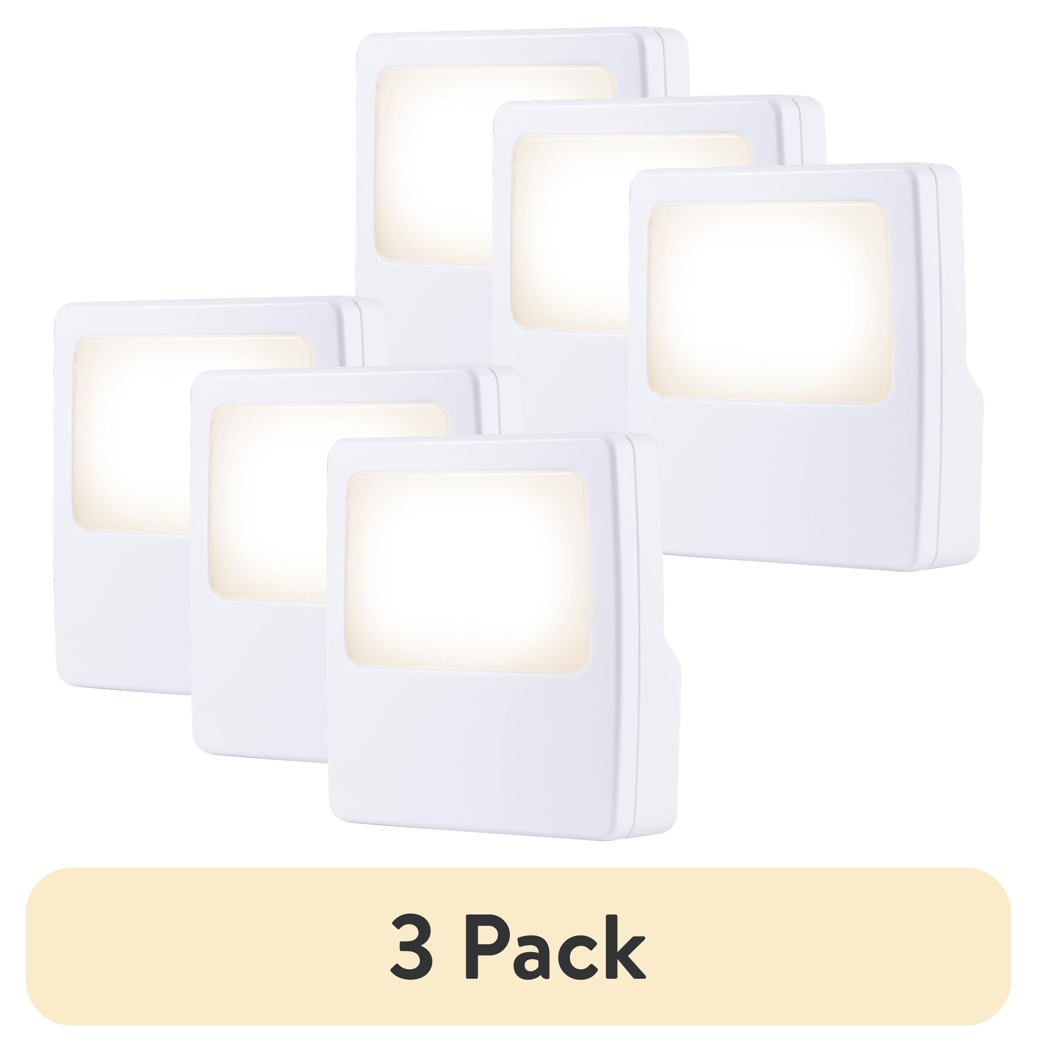 White Plastic Always-On LED Plug-In Night Light 2-Pack
