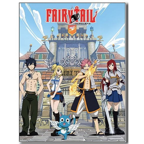 GE Animation GE-57825 Fairy Tail Group & Building Sublimation Throw Blanket