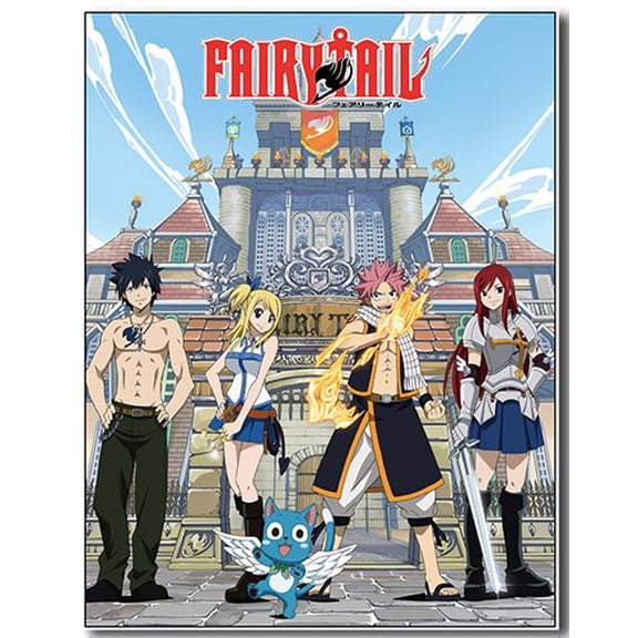 GE Animation GE-57825 Fairy Tail Group & Building Sublimation Throw Blanket