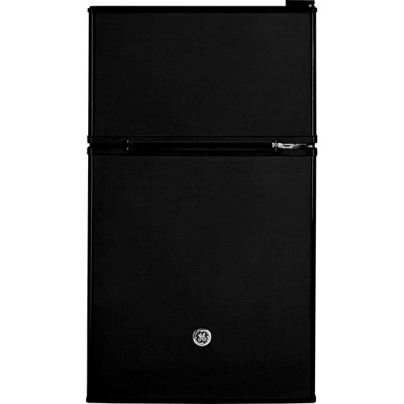 GE Appliances 3.1 Cu. Ft. Double Door Compact Refrigerator, Black (Open Box)