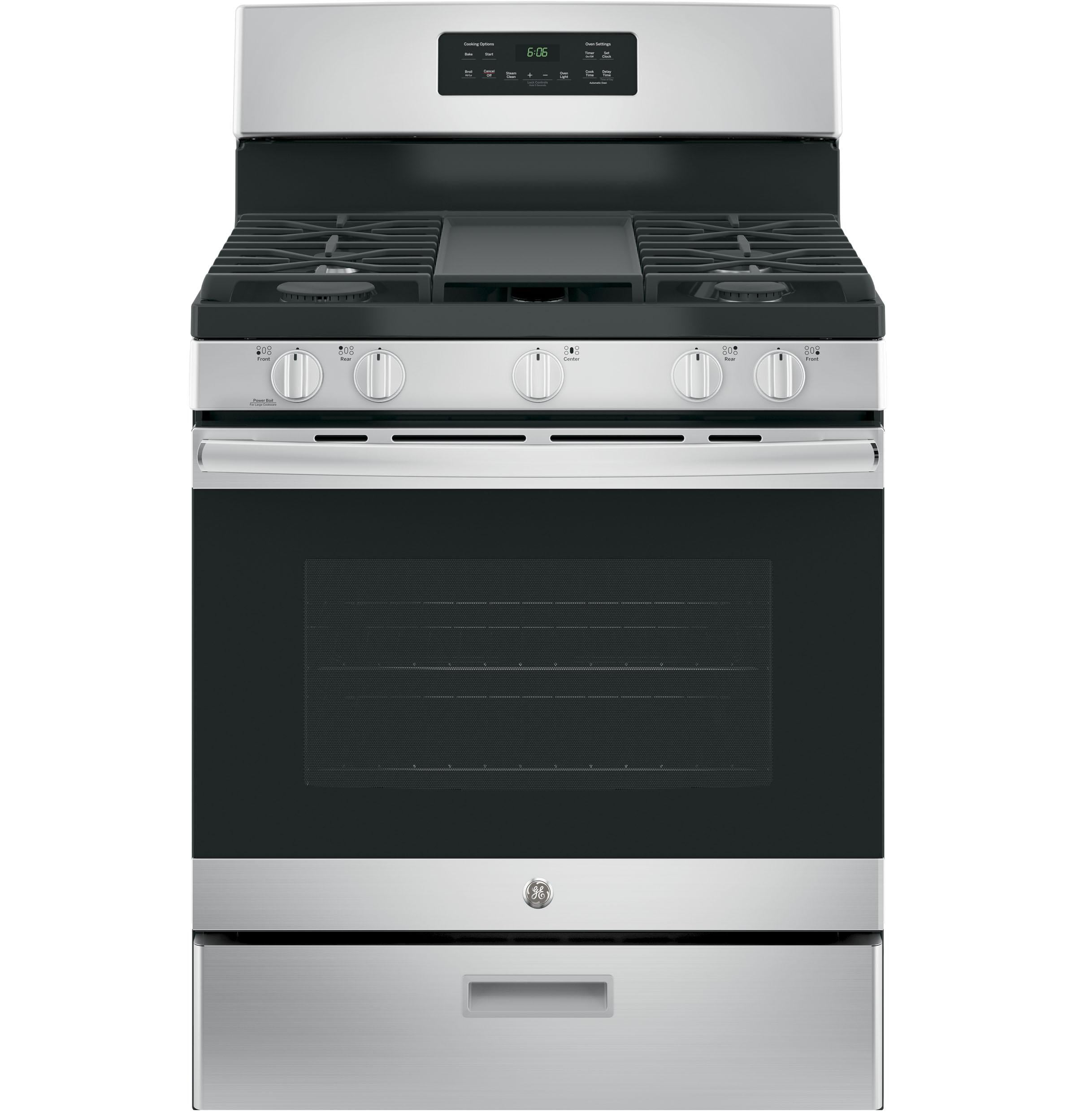 GE® Appliances 30 Free-Standing Gas Range mod. JGBS66REKSS in Stainless  Steel, Edge-to-edge cooktop 