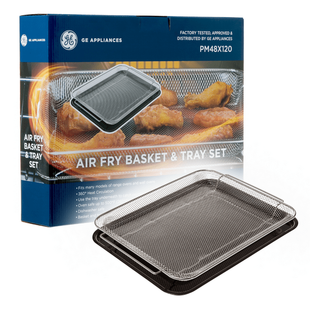 GE Appliances Air Fry Tray with Crisper Basket, 15"X12" Extra Large Air
