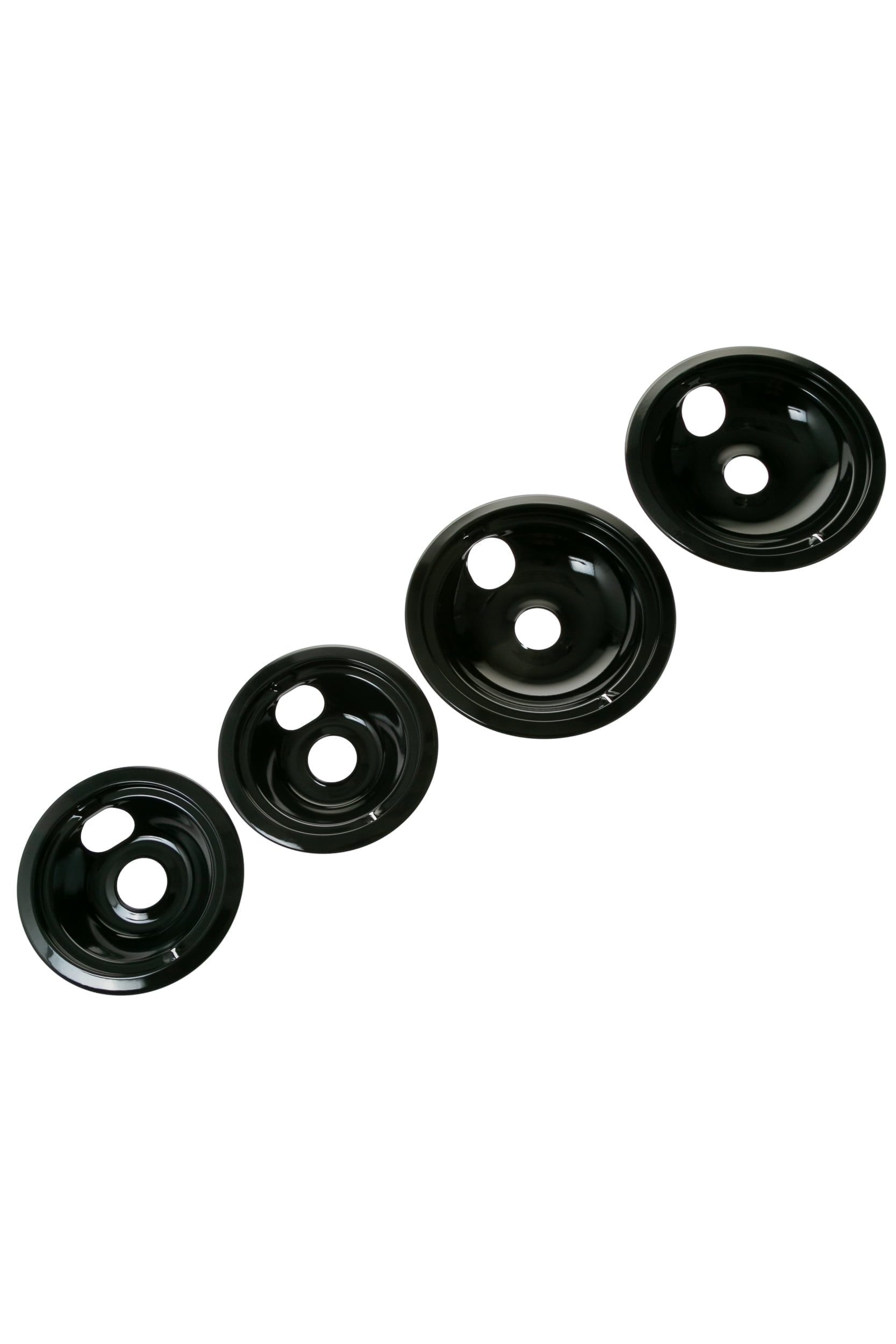 GE Appliances Range Drip Pan Set Black Porcelain 4-Pack