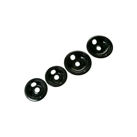 GE Appliances Range Drip Pan Set Black Porcelain 4-Pack