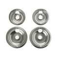 thumbnail image 1 of GE Appliances Drip Pans, Chrome, Stainless Steel, for Electric Ranges, 4-Pack, 1 of 9