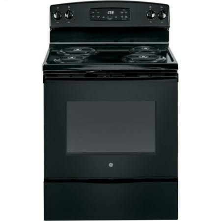 GE - 5.3 Cu. Ft. Freestanding Electric Range with Self-Cleaning and Sensi-temp Technology - Black