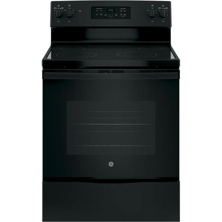 GE - 5.3 Cu. Ft. Freestanding Electric Range with Self-cleaning - Black