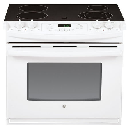 GE - 4.4 Cu. Ft. Self-Cleaning Drop-In Electric Range - White