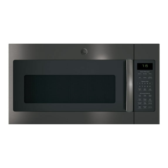 GE JNM7196BLTS - Microwave oven - over-range - 1.9 cu. ft - 1000 W - black stainless with built-in exhaust system