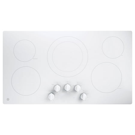 GE - 36" Built-In Electric Cooktop - White