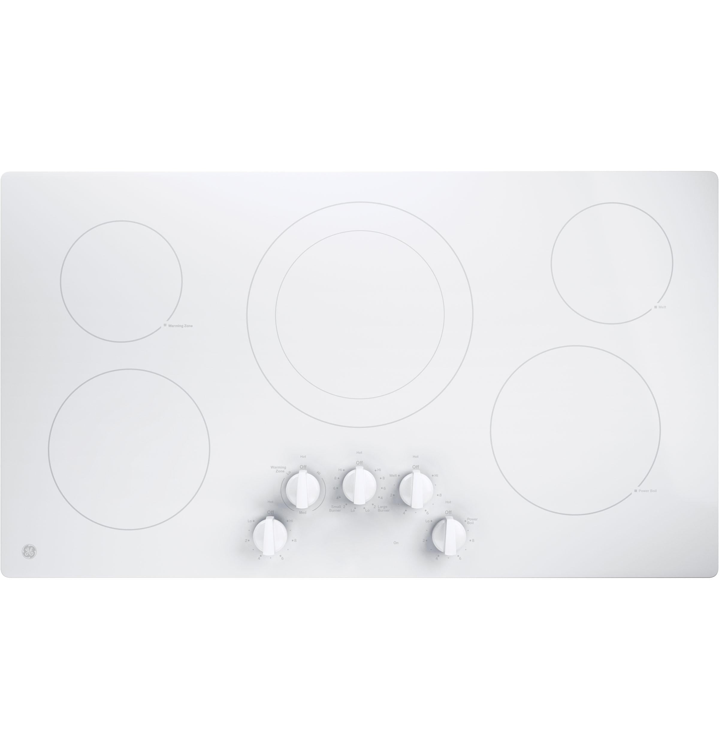 GE® 36" Built-In Knob Control Electric Cooktop, Model JP3036TLWW, Color White