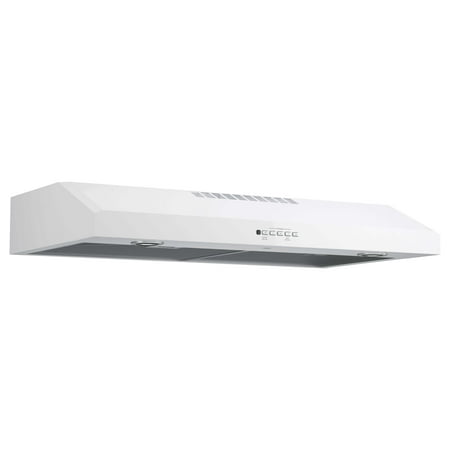 GE - 36" Convertible Range Hood - White on White