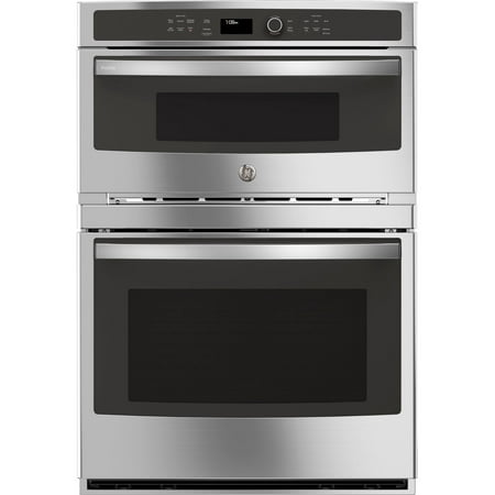 GE Profile - 30" Built-In Single Electric Convection Wall Oven with Built-In Microwave - Stainless Steel