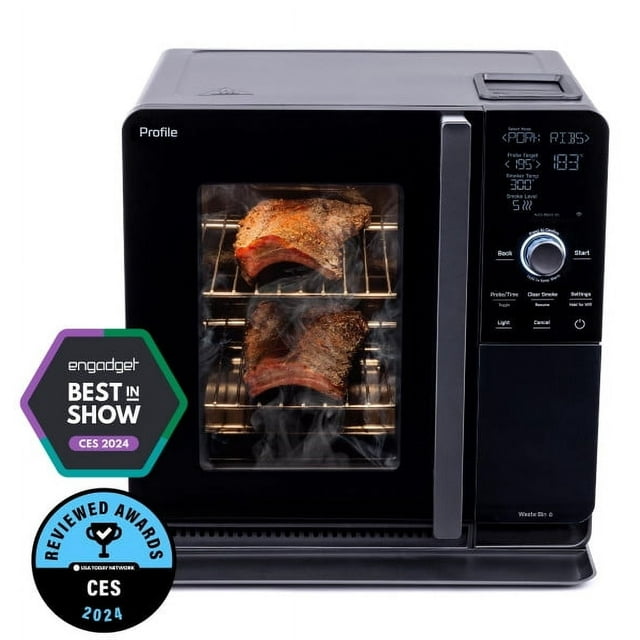 GE Appliances Profile Wood Pellet Food Smoker with Active Smoke Filtration and Precision Smoke Control