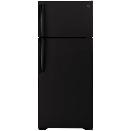 GE - 17.5 Cu. Ft. Top-Freezer Refrigerator - Black