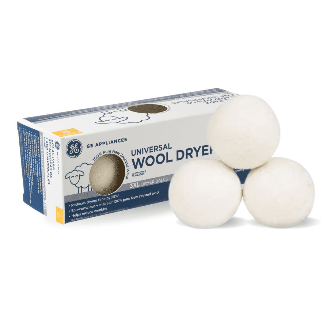 GE Appliances Universal Wool Dryer Balls, 3 Count, 1 Pack, WX02X30937