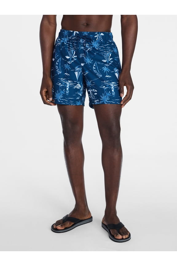Men's and Big Men's Swim Shorts, 6" Inseam, Sizes S-3XL