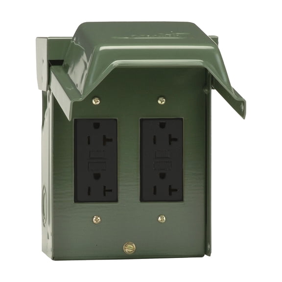 GE Backyard GFCI Outlet With 2 Receptacles - Single Pack