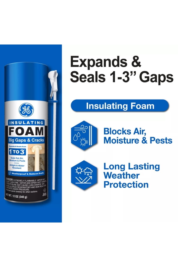 Big Gaps & Cracks Insulating Foam, Pack of 1, Yellow 12 oz Can