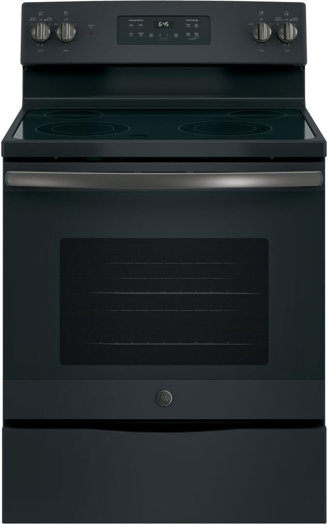 "GE Black Slate JB645FKDS 30"""" Freestanding Electric Range with 4