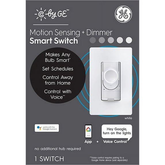GE C by GE Wall On / Off Motion Sensing Dimmer Smart Switch, 1-Pack (Packaging May Vary)