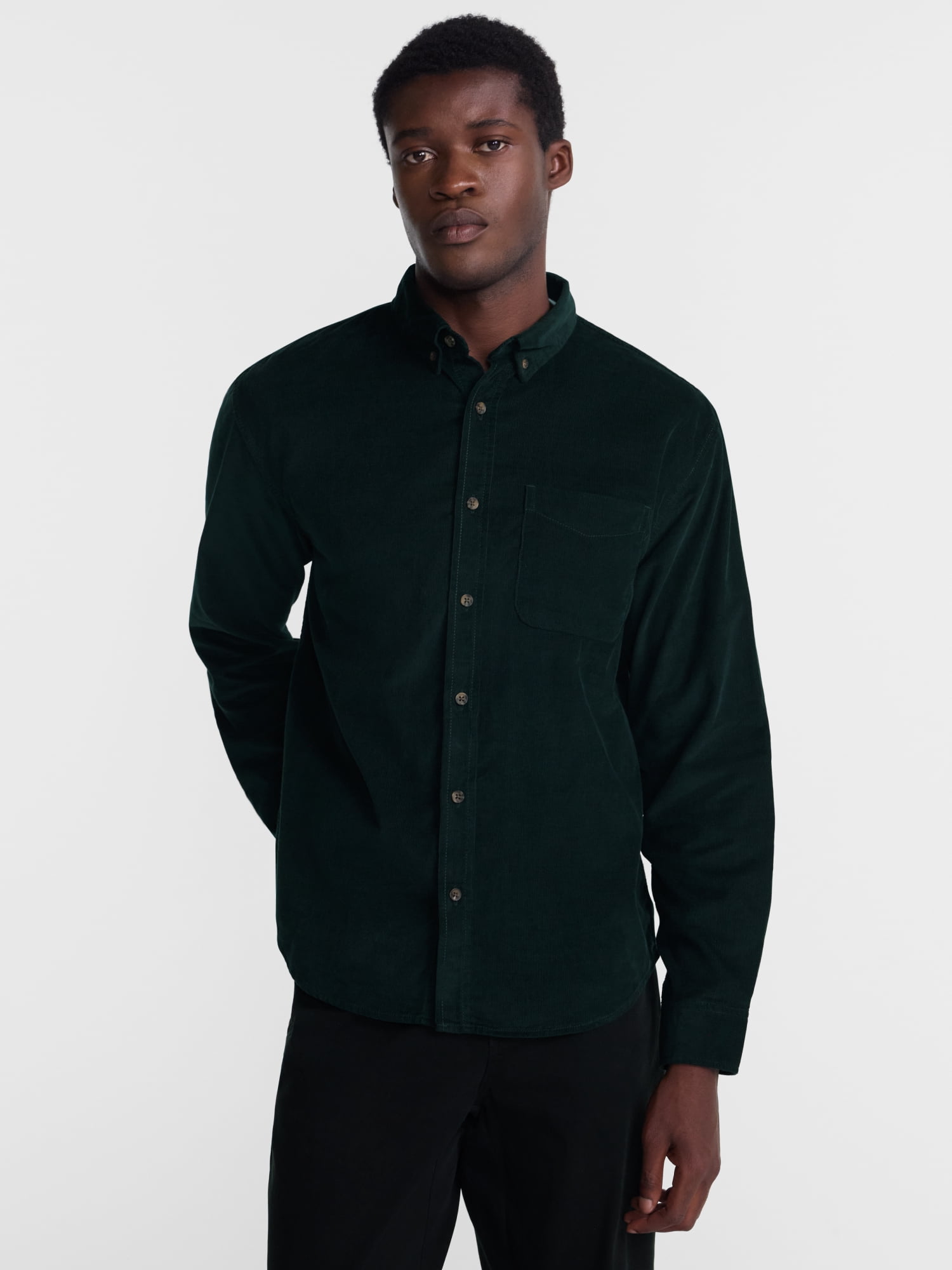 George Men's Corduroy Shirt with Long Sleeves, Sizes S-3XL
